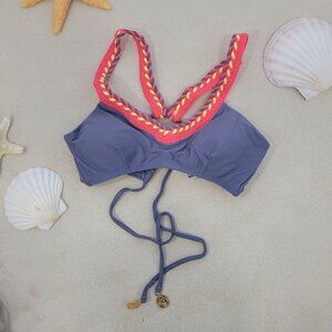 Luli Fama Women's Atrevida Multicolor Crochet Sporty Bikini Top